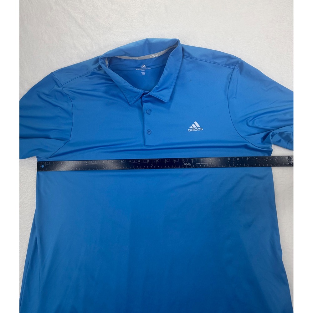Adidas Golf Polo Shirt Mens 2XL Blue Short Sleeve Performance Athletic Top - Picture 7 of 9